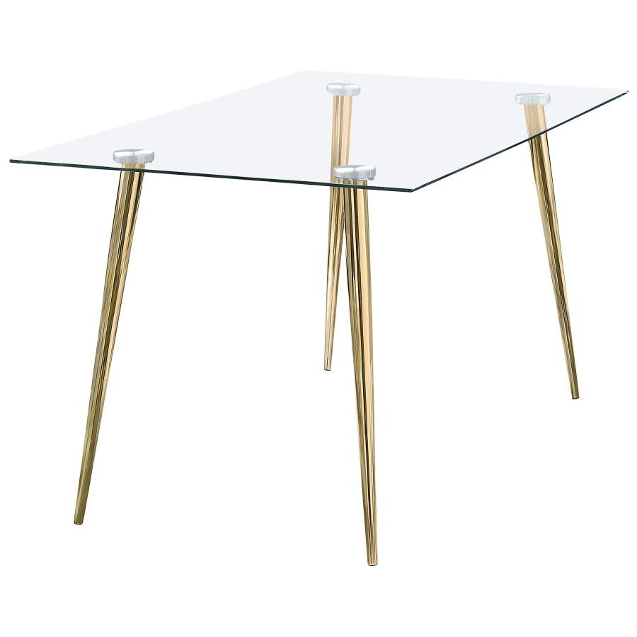 Gilman Rectangle Glass Top Dining Table Price