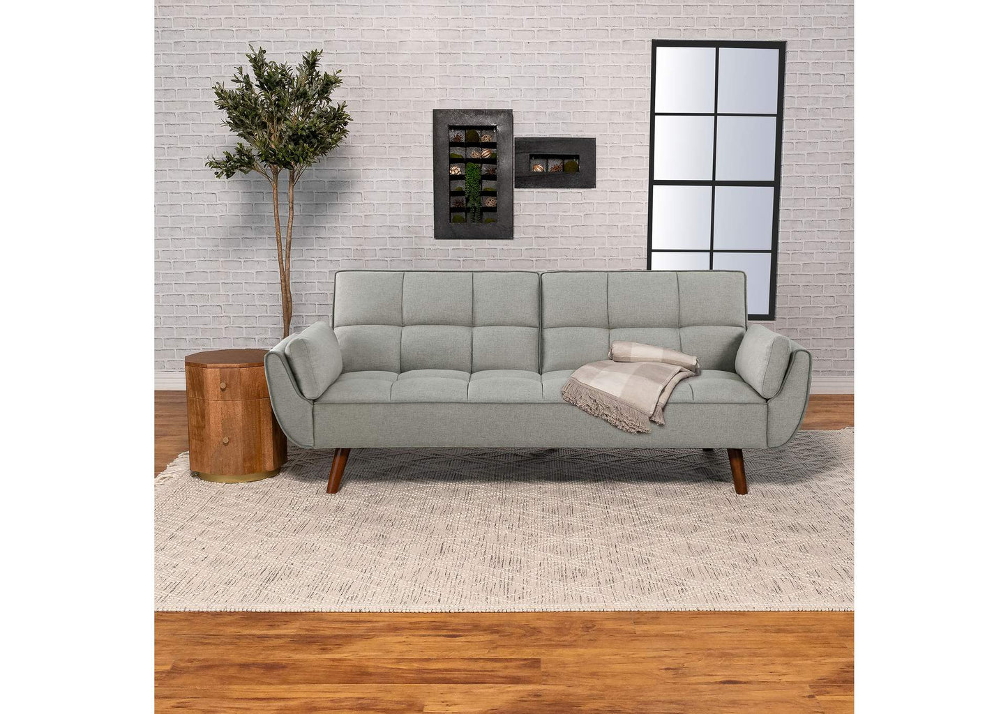 Caufield Upholstered Tufted Convertible Sofa Bed Grey