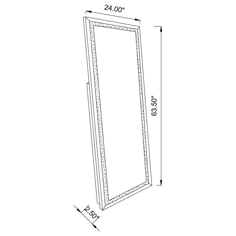 Seraphina 24 x 64 Inch Acrylic Framed Standing Mirror Silver