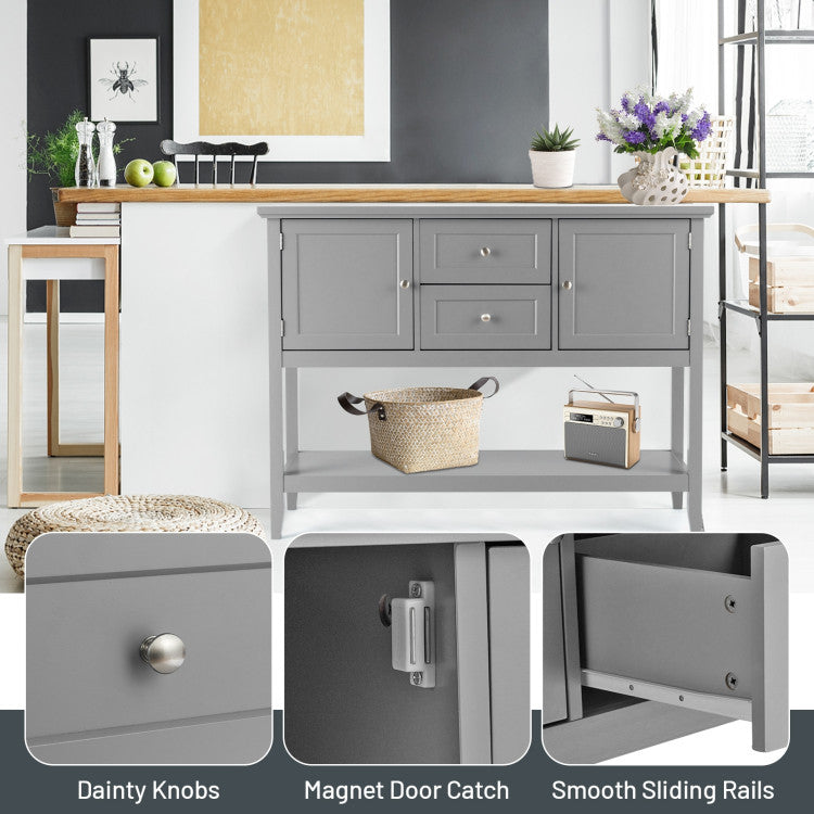 Wooden Sideboard Buffet Console Table with Drawers and Storage