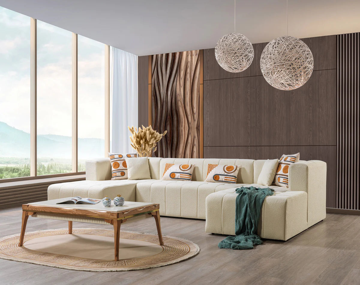 Elisha Velvet Double Chaise Sectional