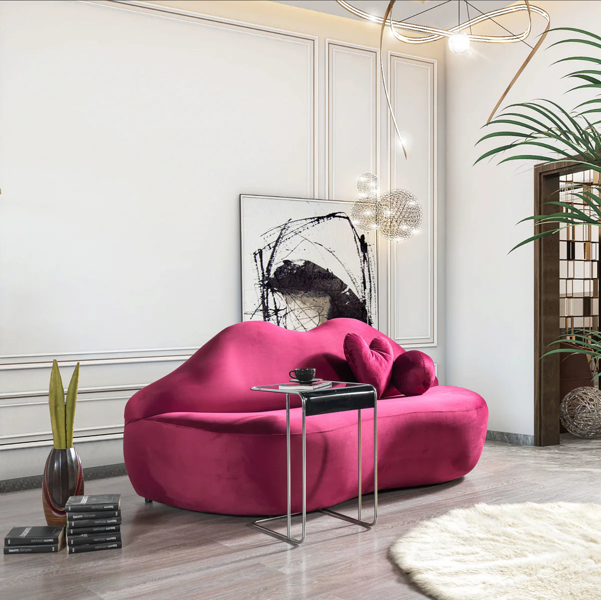 Lips P Velvet Loveseat