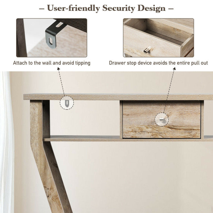 Console Hall Table with Storage Drawer and Shelf