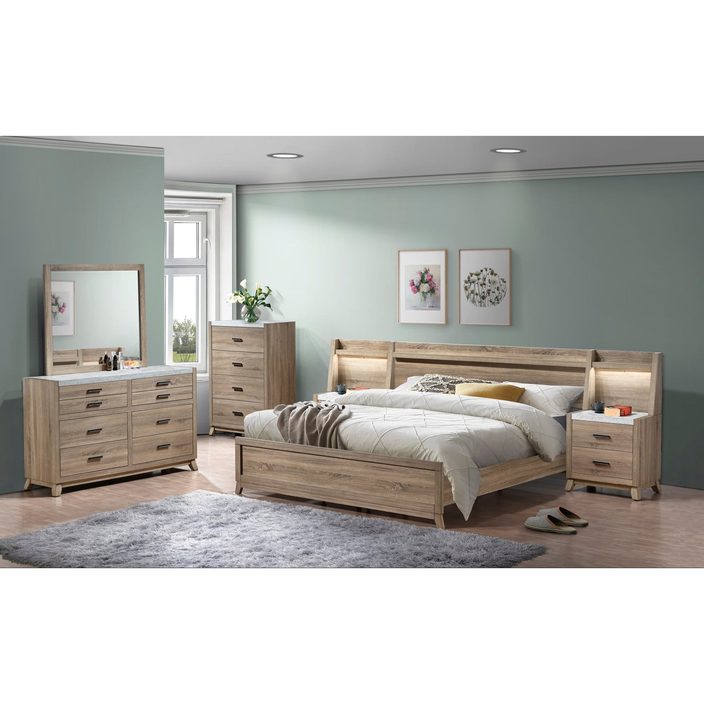 TILSTON NIGHT STAND W/WALL PANEL
