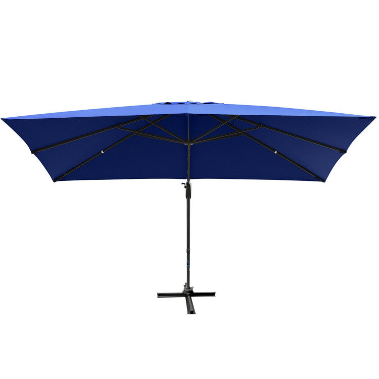 10 x 13 Feet Rectangular Cantilever Umbrella with 360° Rotation Function