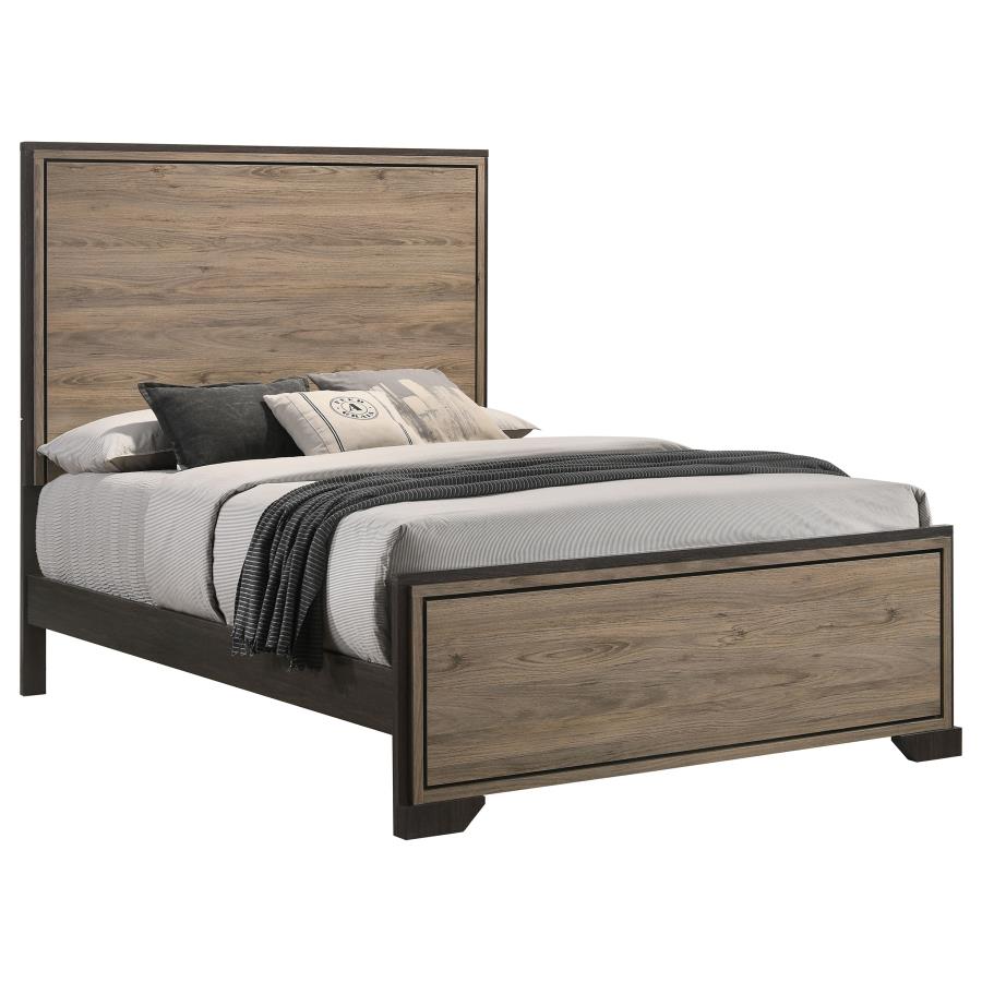 Baker Panel Bed Brown and Light Taupe