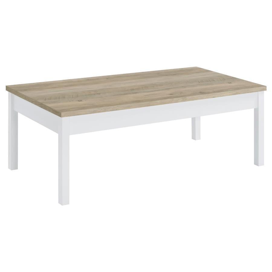 Stacie 3-Piece Composite Wood Coffee Table Set Antique Pine And White