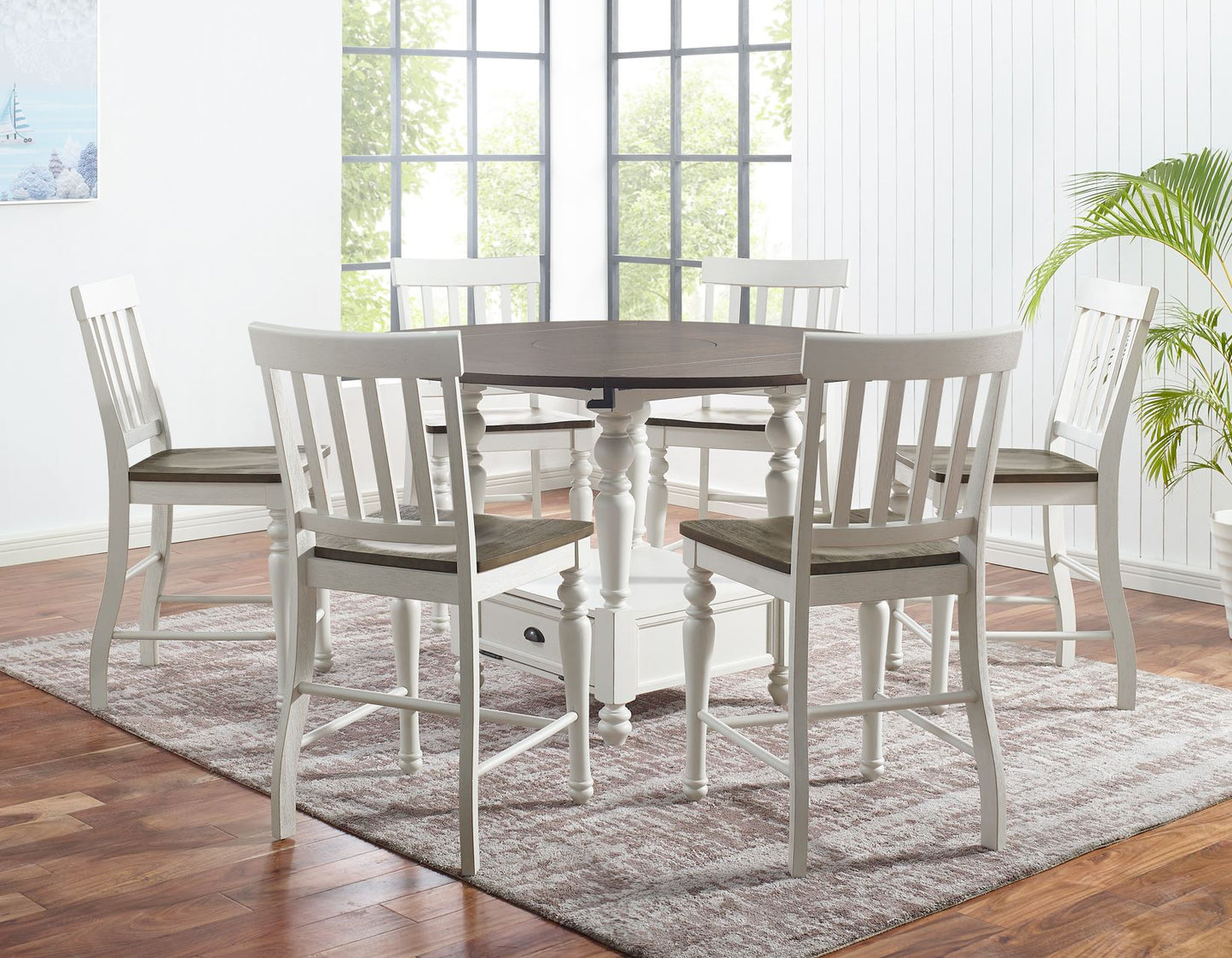 Joanna 5 Piece Drop-leaf Counter Set (Counter Table & 4 Counter Chairs)