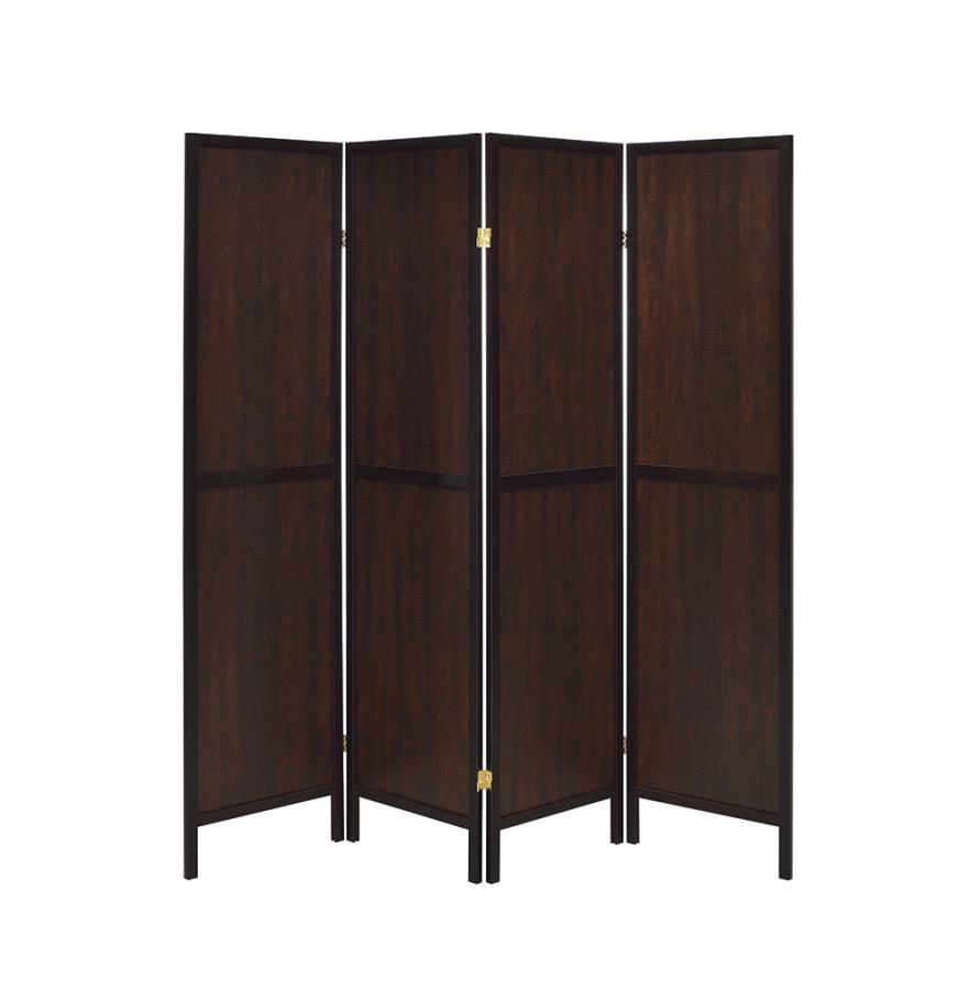 Deepika 4-Panel Folding Screen Tobacco And Cappuccino