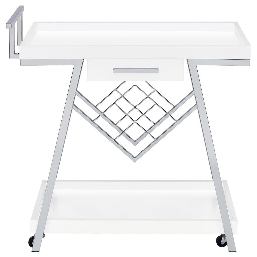Kinney 2-tier Bar Cart with Storage Drawer Rustic