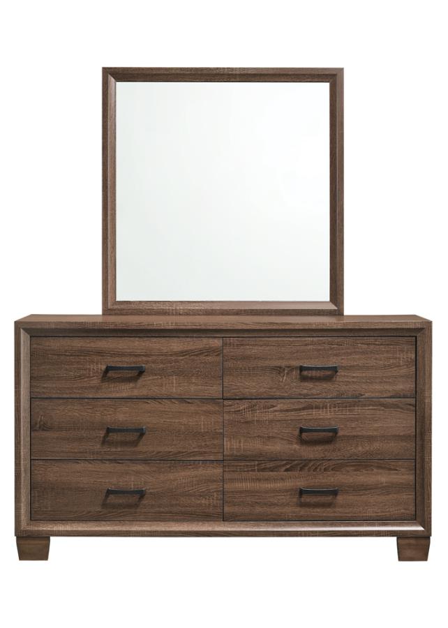 Brandon Framed Dresser Mirror Medium Warm Brown