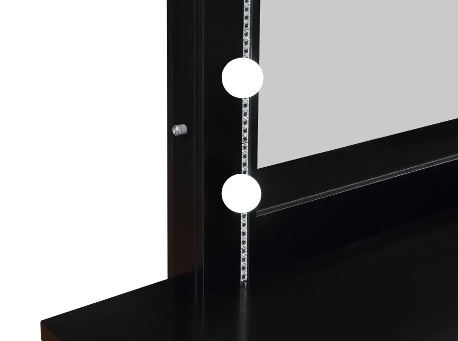 Eleanor Black Rectangular Mirror With Light
