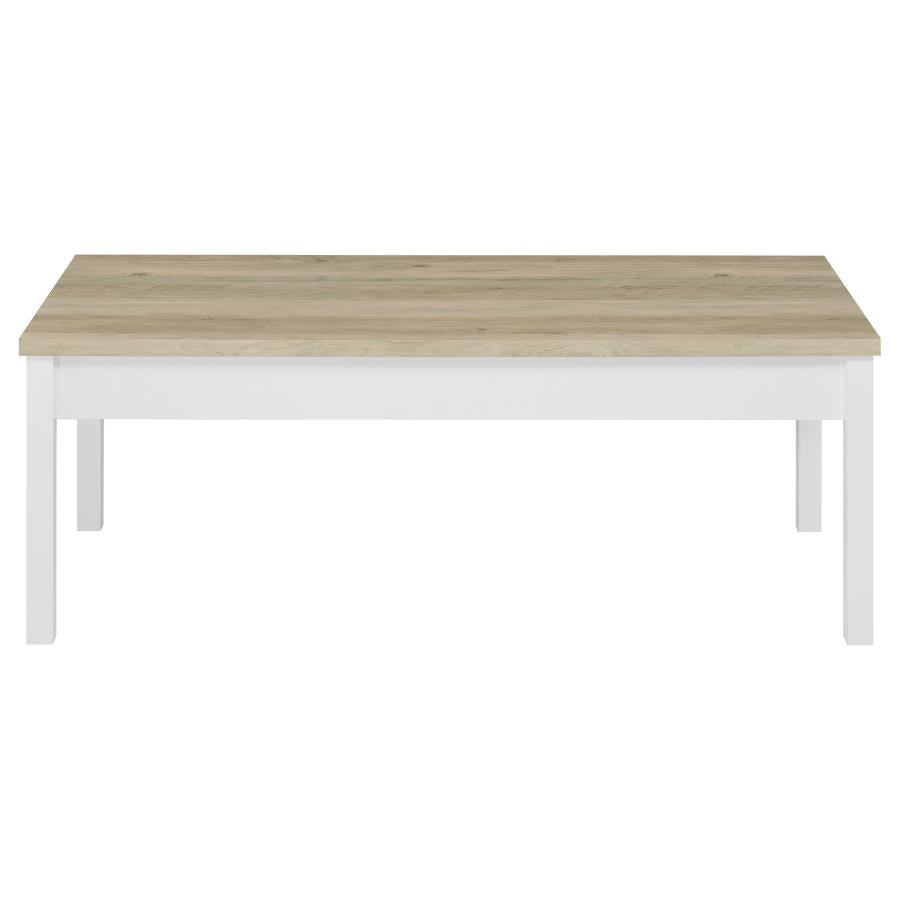 Stacie 3-Piece Composite Wood Coffee Table Set Antique Pine And White