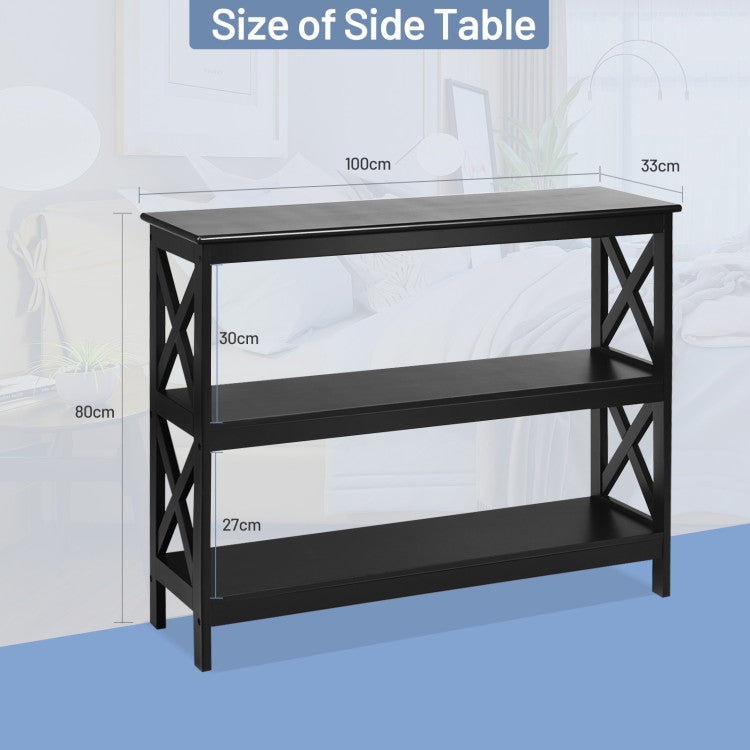 3-Tier Console X-Design Sofa Side Accent Table