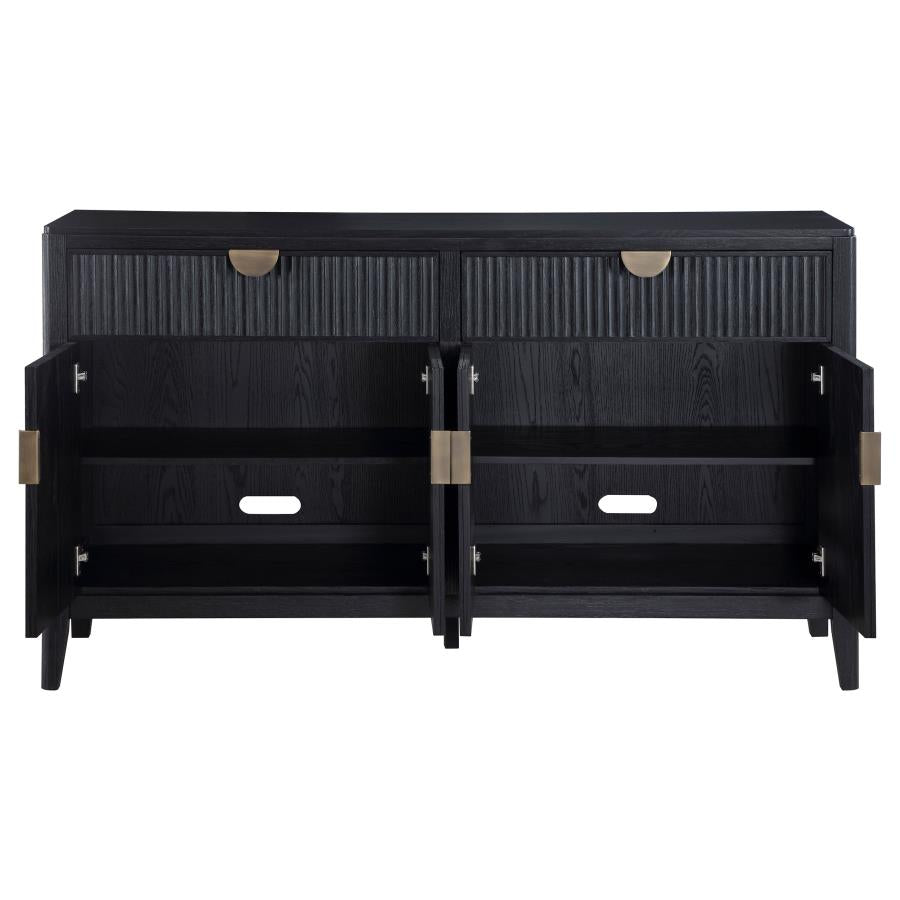 Brookmead 2-Drawer Sideboard Buffet With Storage Cabinet Black