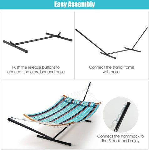 2-Person Heavy-Duty Hammock Stand with Storage Bag