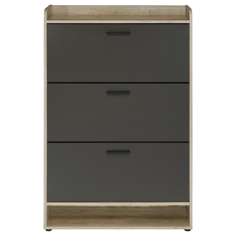Denia 3-tier Shoe Storage Cabinet Antique Pine and Grey