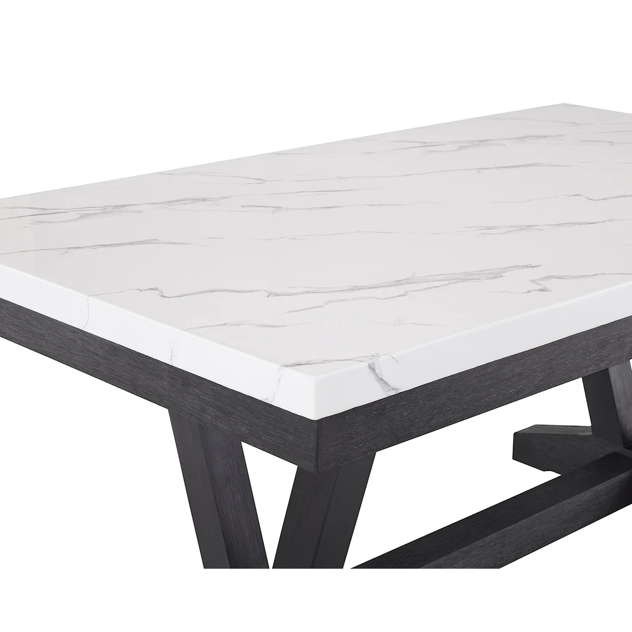 Varley/Vance Transitional 7-Piece Geniune Marble Dining Set