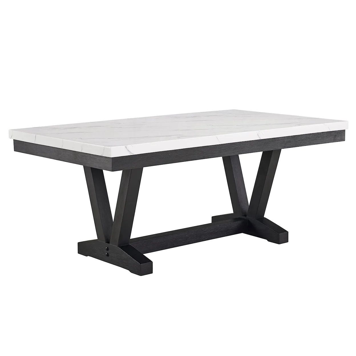 Varley/Vance Transitional 7-Piece Geniune Marble Dining Set