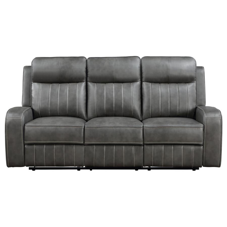 Raelynn 2-Piece Upholstered Motion Reclining Sofa Set Grey