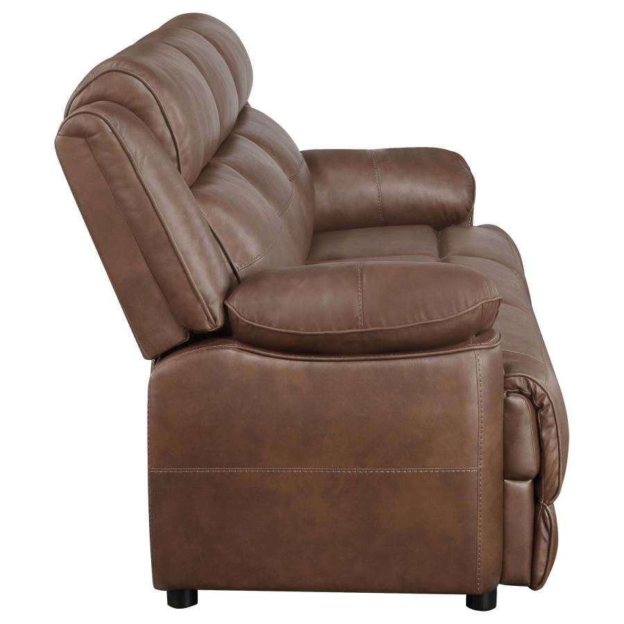 Ellington 2-Piece Upholstered Padded Arm Sofa Set Dark Brown