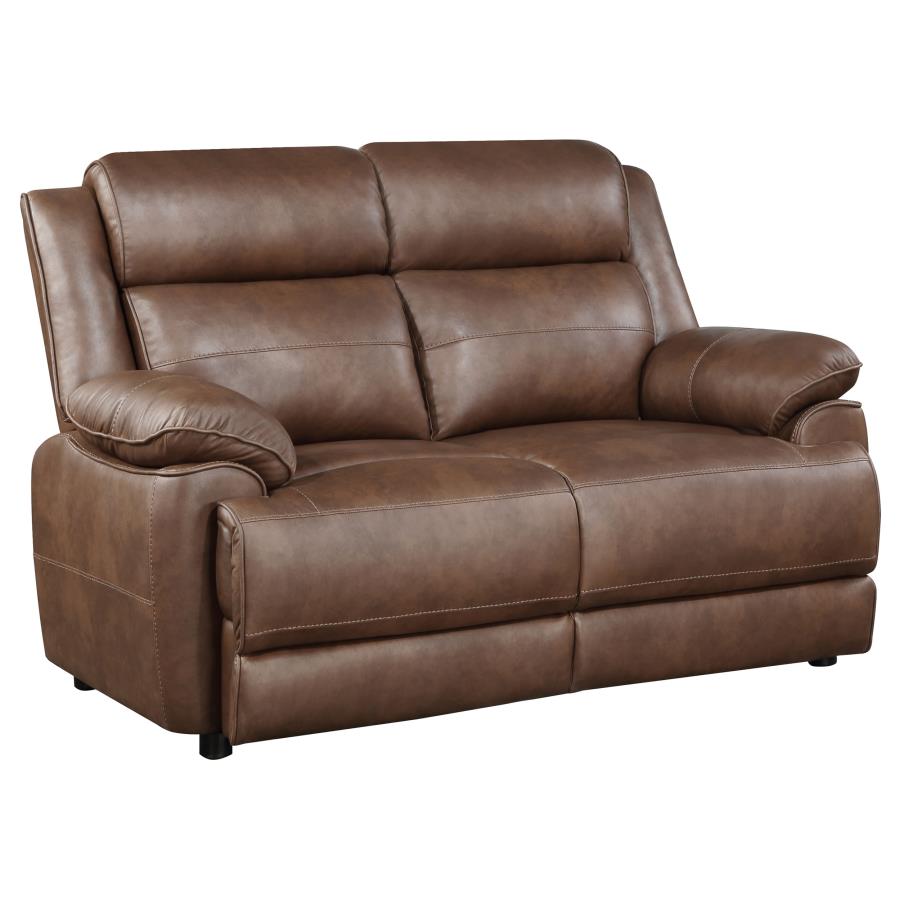 Ellington 2-Piece Upholstered Padded Arm Sofa Set Dark Brown