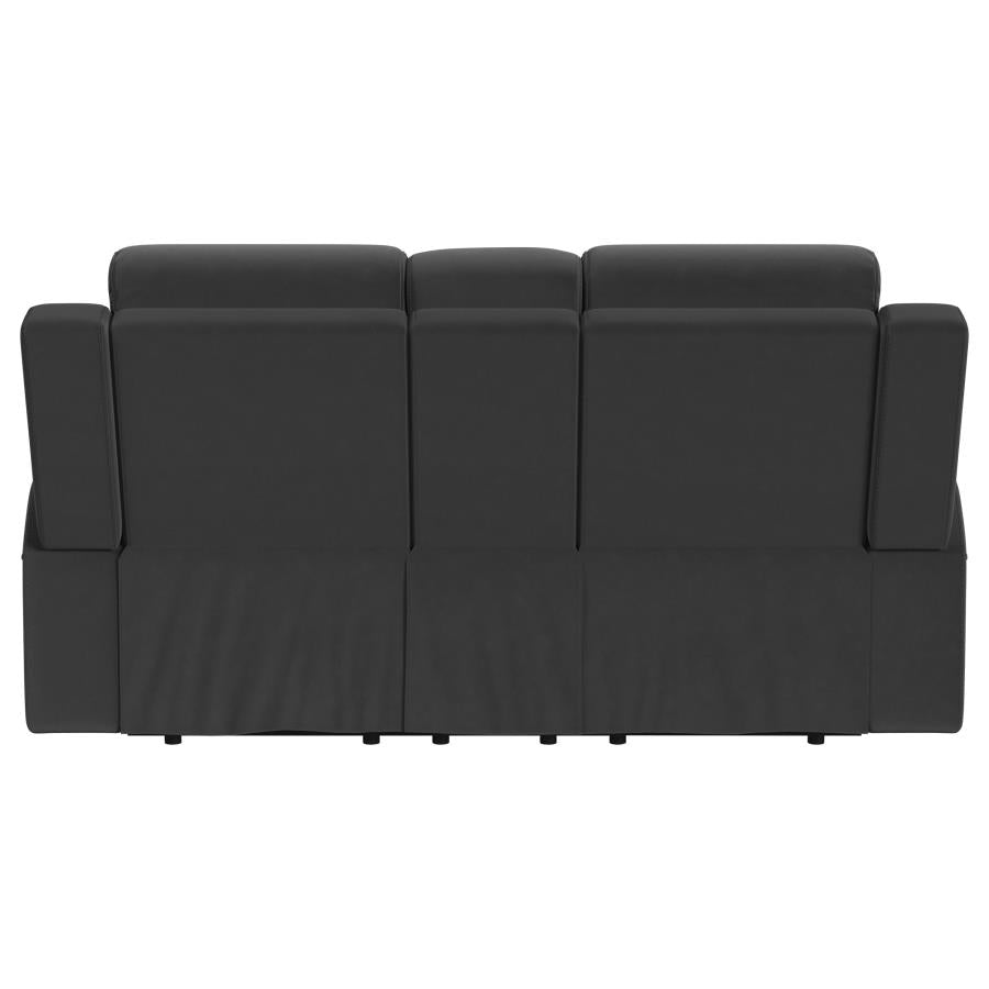 Brentwood Upholstered Motion Reclining Loveseat Black