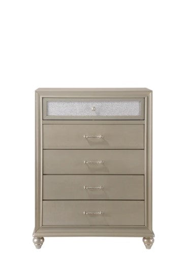 Lila Champagne Upholstered Panel Bedroom Set