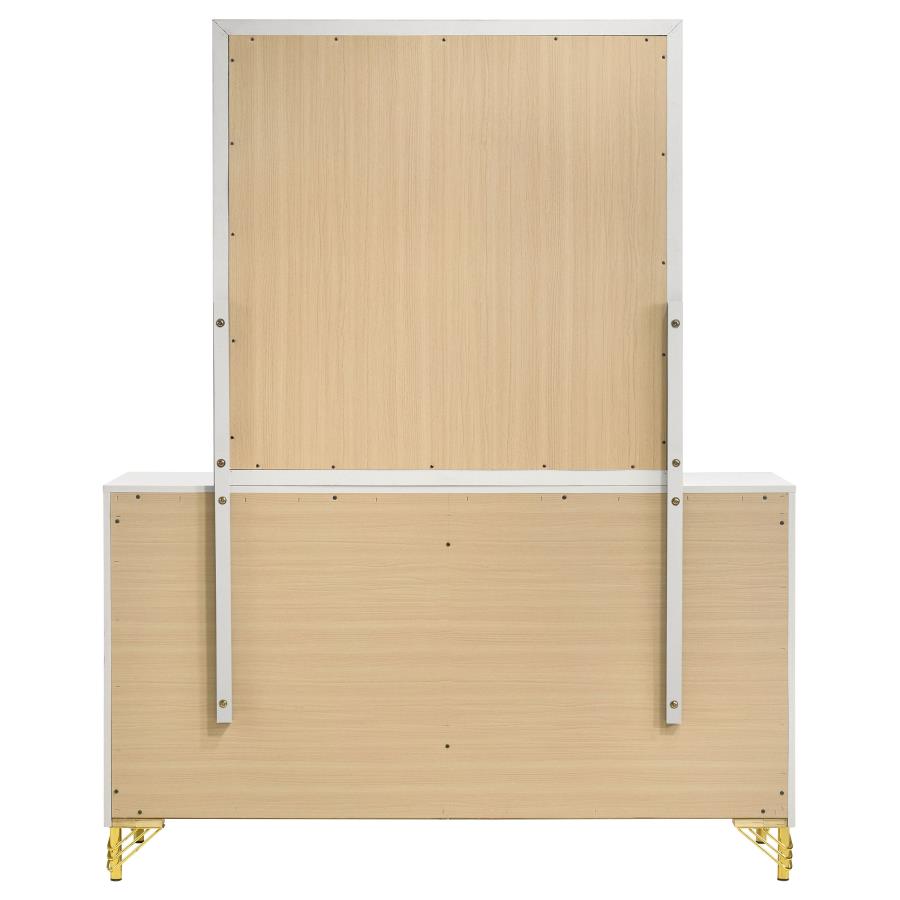 Lucia 6-Drawer Bedroom Dresser With Mirror White