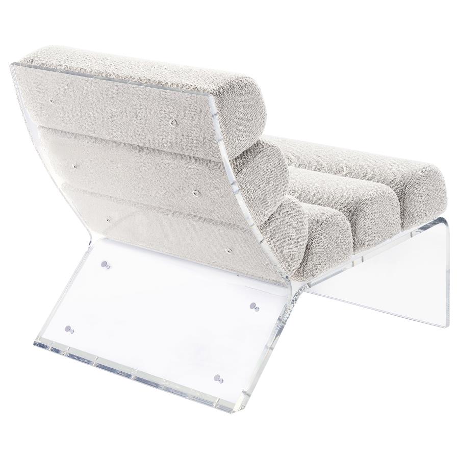 Serreta Boucle Upholstered Armless Accent Chair With Clear Acrylic Frame