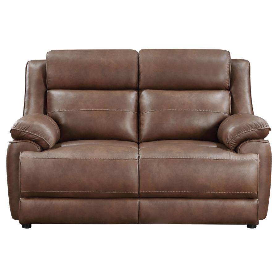 Ellington 2-Piece Upholstered Padded Arm Sofa Set Dark Brown