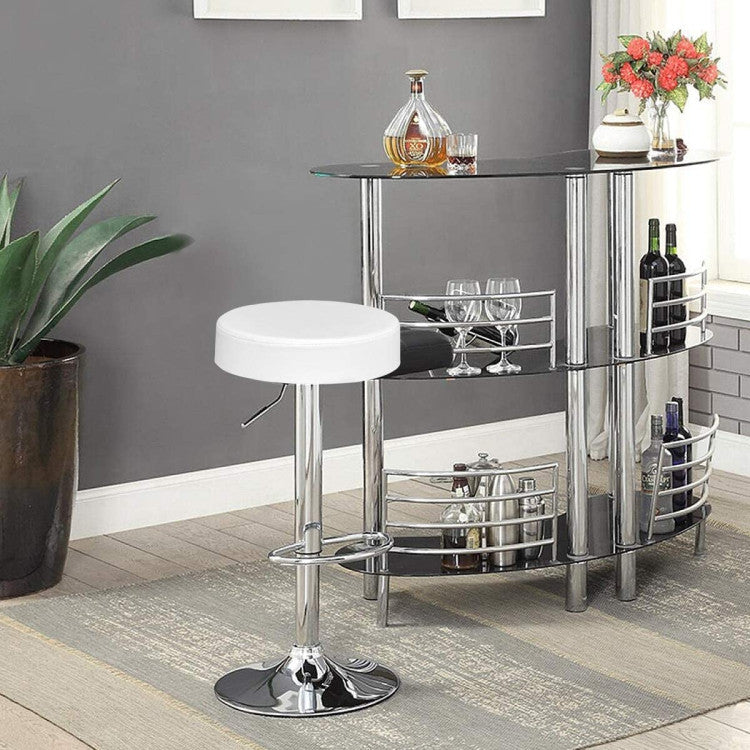Set of 2 Adjustable Swivel Round Bar Stool Pub Chairs