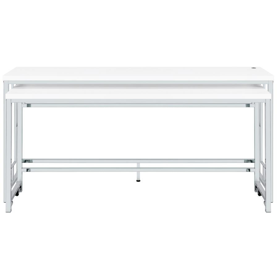 Jackson 5-piece Multipurpose Counter Height Table Set White and Chrome