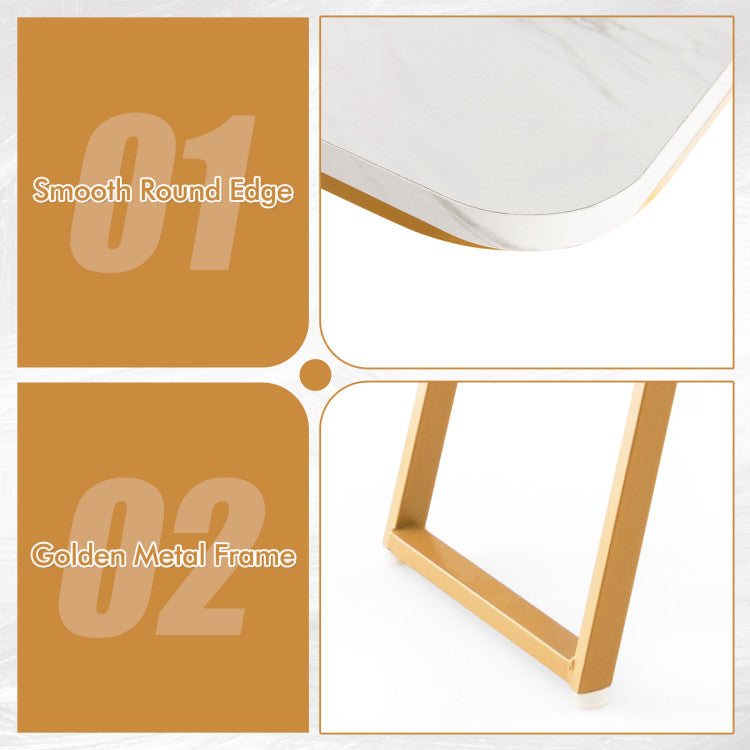 Console Table with Open Shelf Gold Metal Frame Living Room Hallway