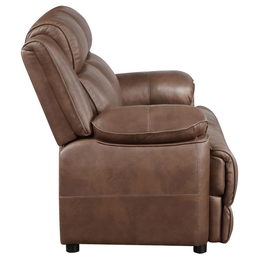 Ellington 2-Piece Upholstered Padded Arm Sofa Set Dark Brown