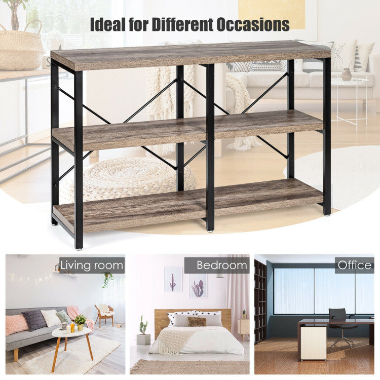 3 Tier 47 Inch Console Metal Frame Sofa Table