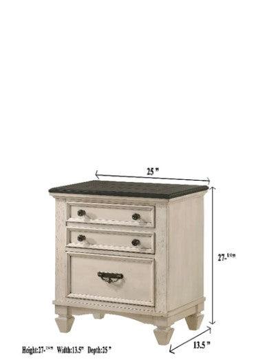 Sawyer Cream/Brown Nightstand