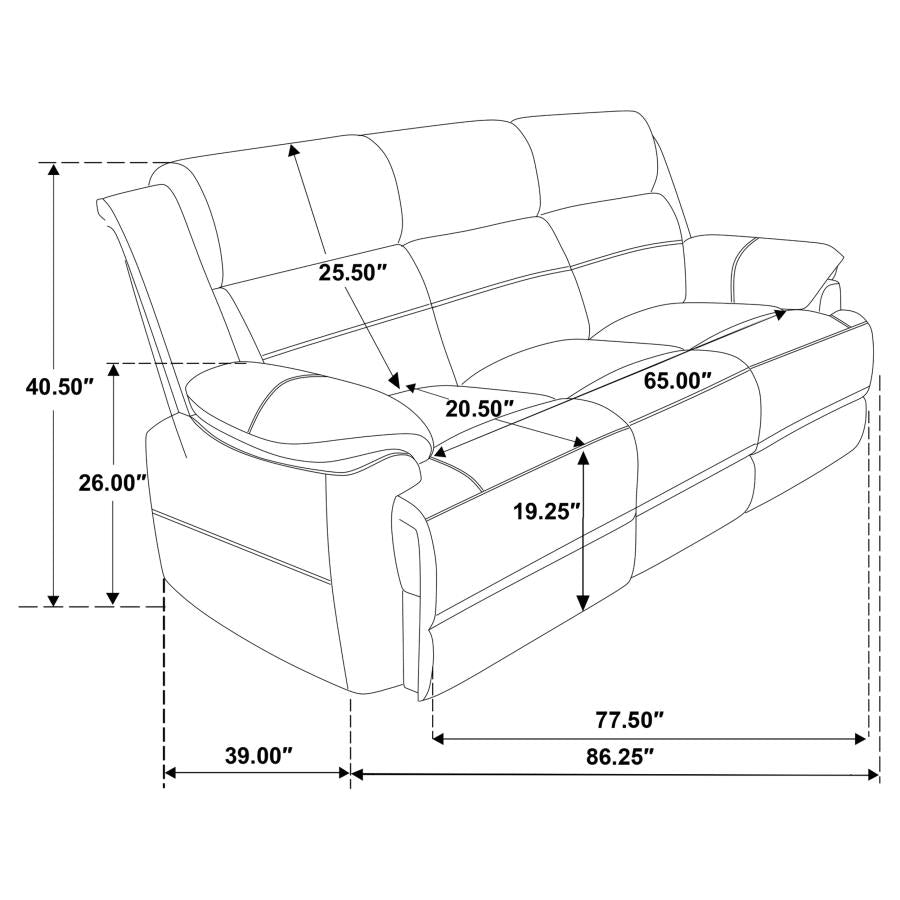 Ellington 2-Piece Upholstered Padded Arm Sofa Set Dark Brown