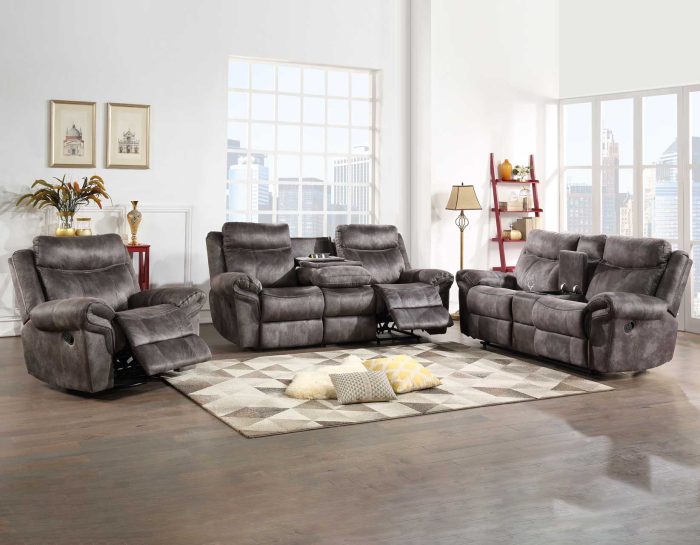 Nashville Manual Glider Recliner Console Loveseat