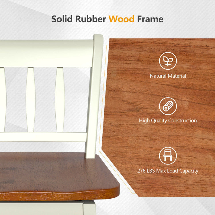 24.5 Inches Set of 2 Swivel Bar Stools with 360° Swiveling