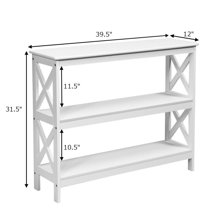 3-Tier Console X-Design Sofa Side Accent Table