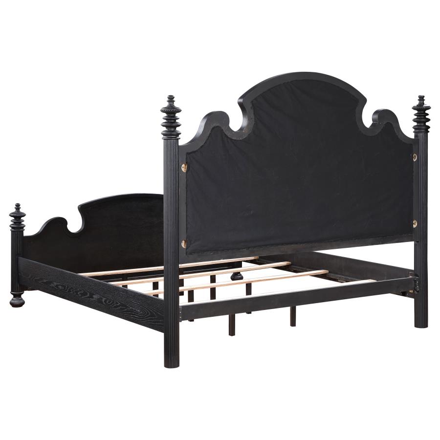 Celina 5-piece Bedroom Set with Upholstered Headboard Black and Beige