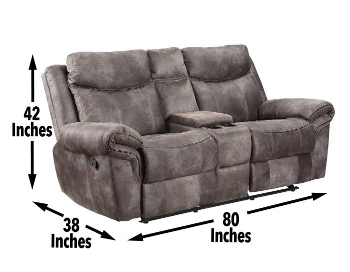 Nashville Manual Glider Recliner Console Loveseat