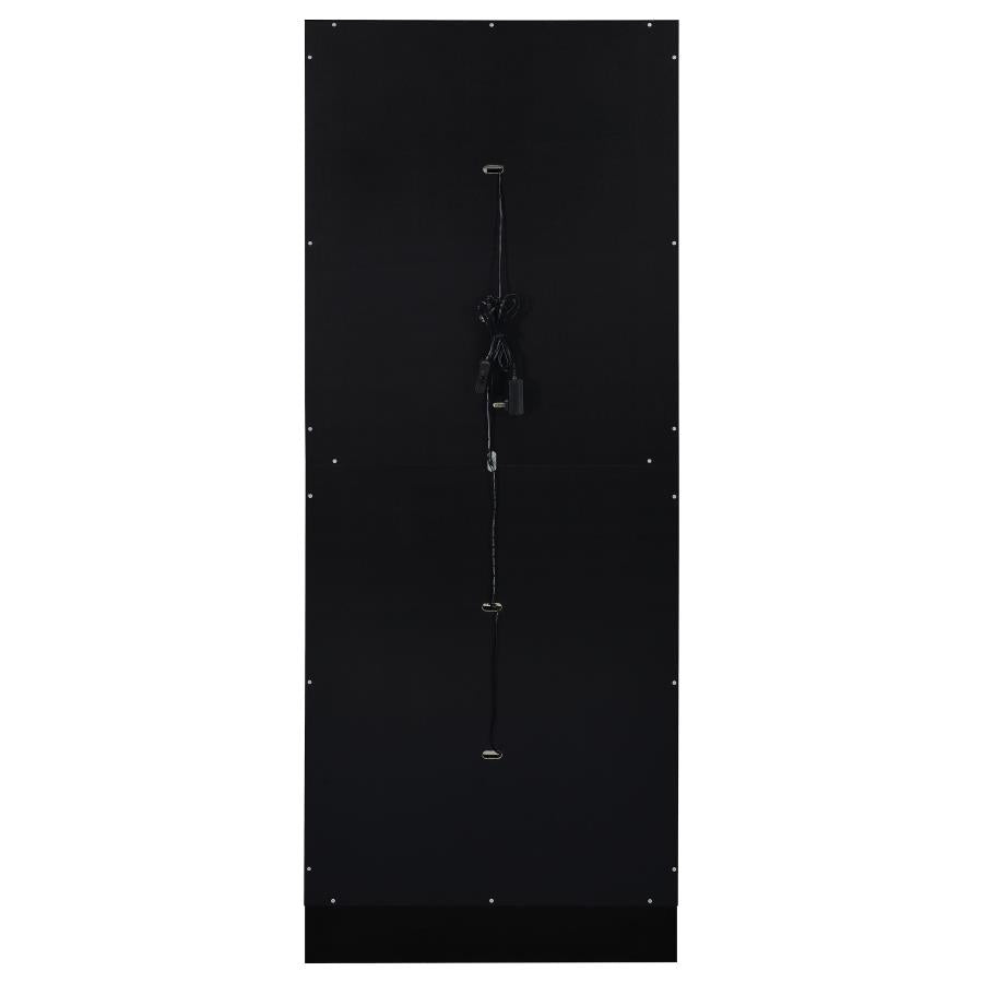 Cabra Display Case Curio Cabinet with Glass Shelves and LED Lighting White/ Black High Gloss