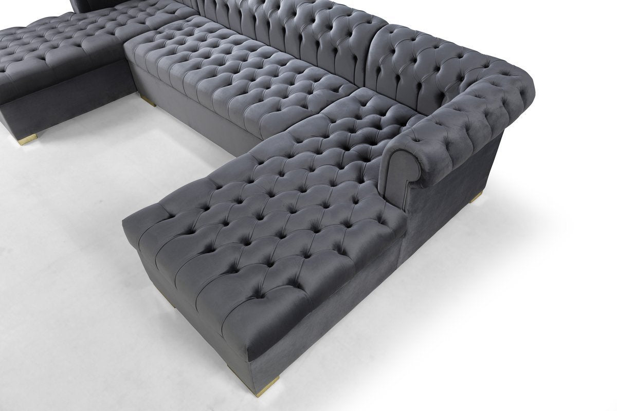 Lauren Velvet Double Chaise Sectional