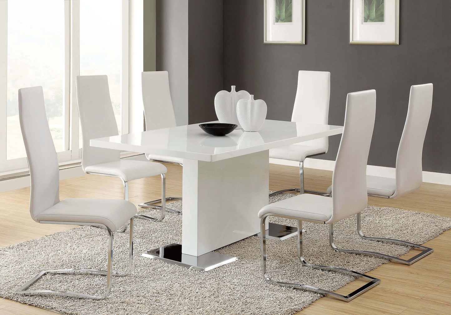 Anges High Back Dining Chair Chrome