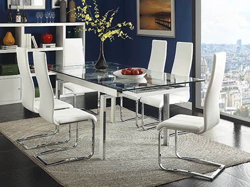 Anges High Back Dining Chair Chrome