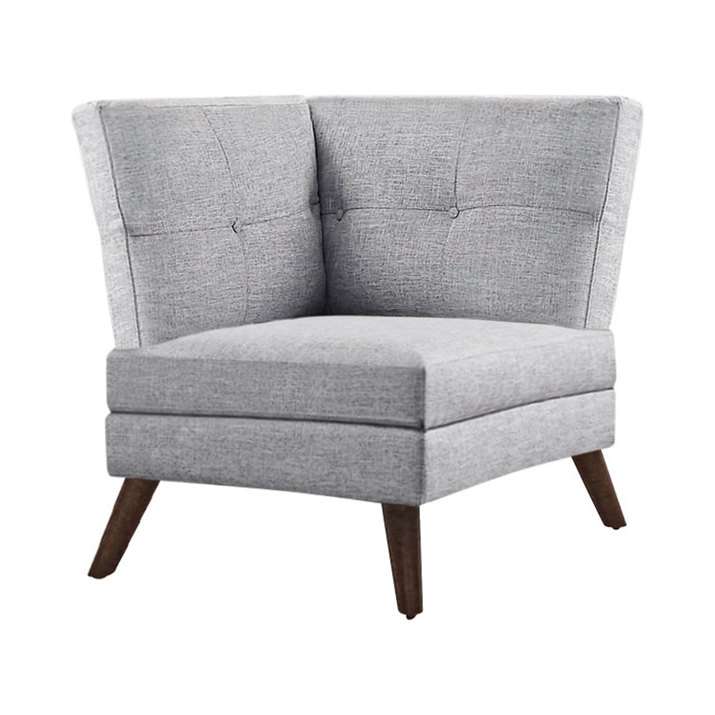 Churchill Tufted Cushion Back SectionaL Gray And Walnut Legs