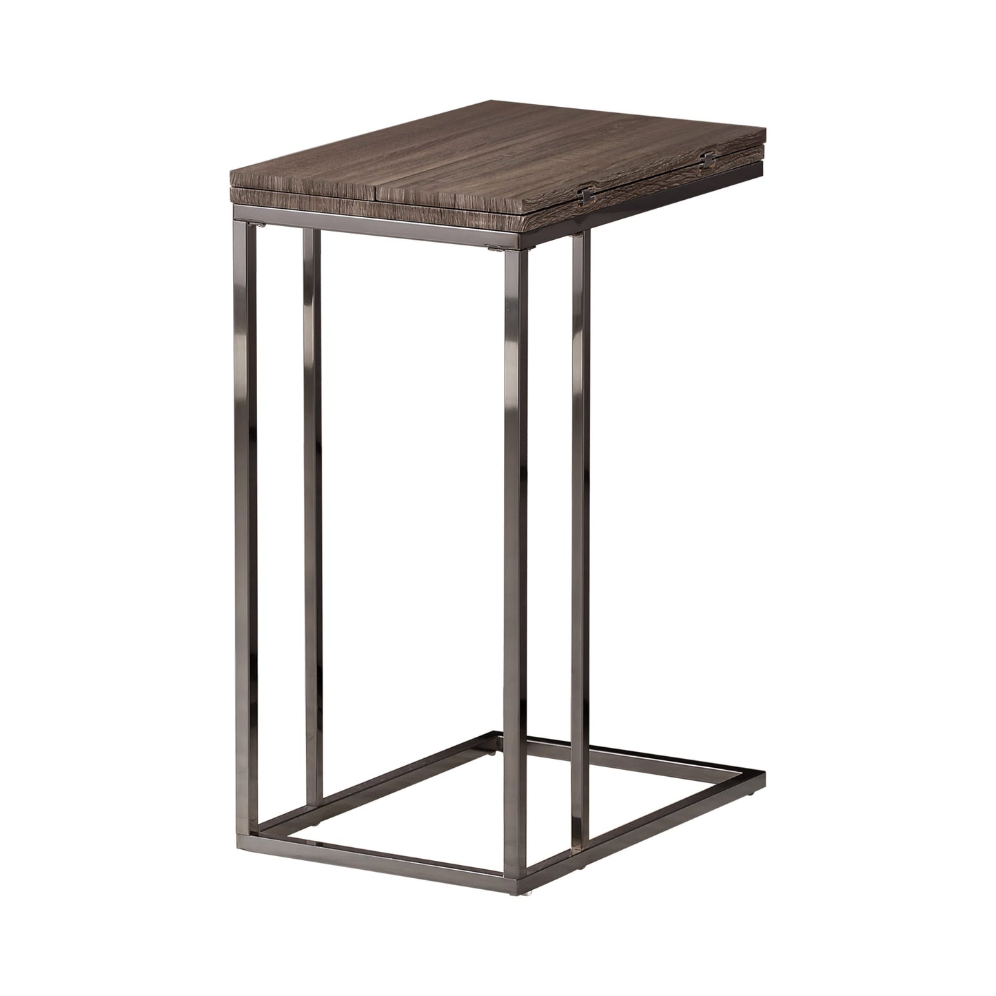 Expandable Top Accent Table Weathered Grey And Black SKU: