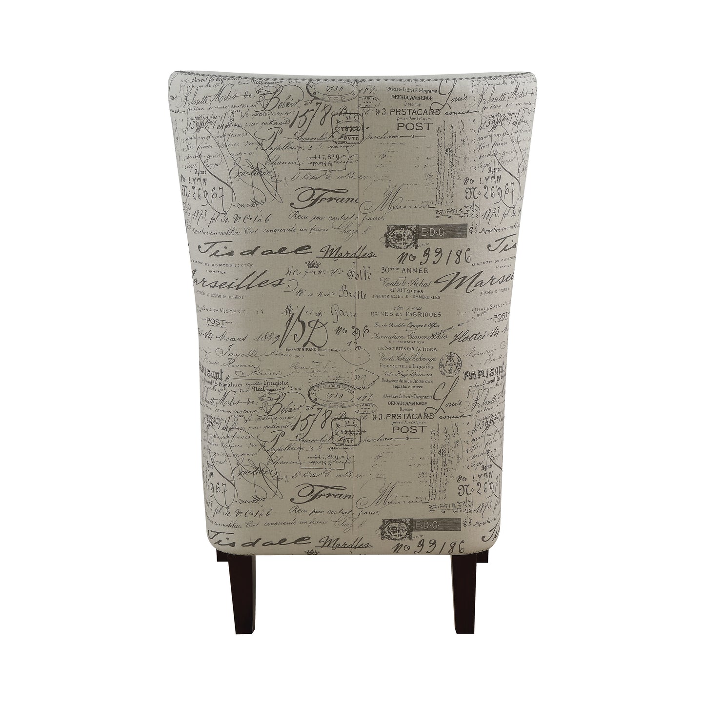 Curved Arm High Back Accent Chair Cream